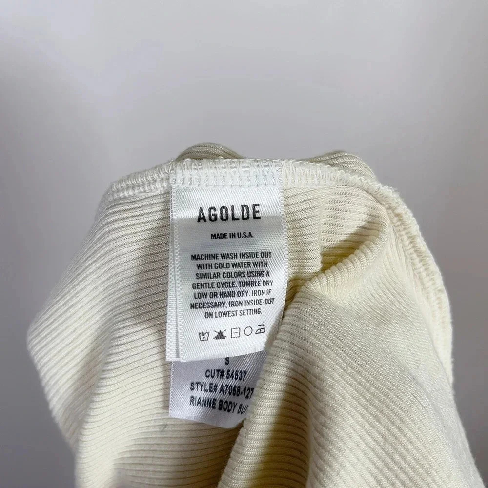 Agolde Rianne Ribbed Yellow  Bodysuit - Picture 8 of 12